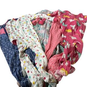 Bundle of 7 Cotton Footsie Pajamas.